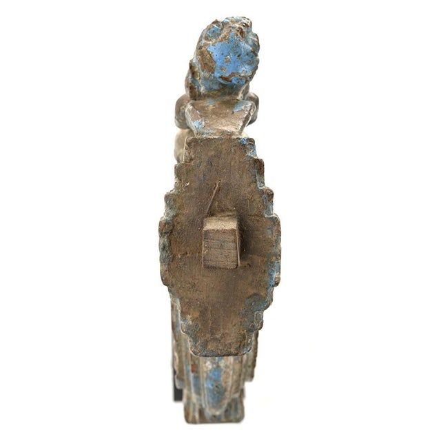 Patinated Teak Sculpture on Base For Sale - Image 6 of 10