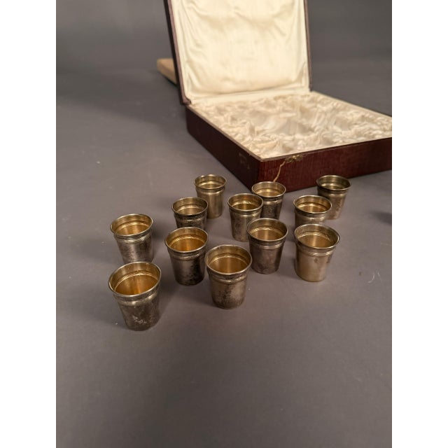 English 19th Century English Crystal Liquor Set in Silk-Lined Carrying Case - 14 pcs For Sale - Image 3 of 11