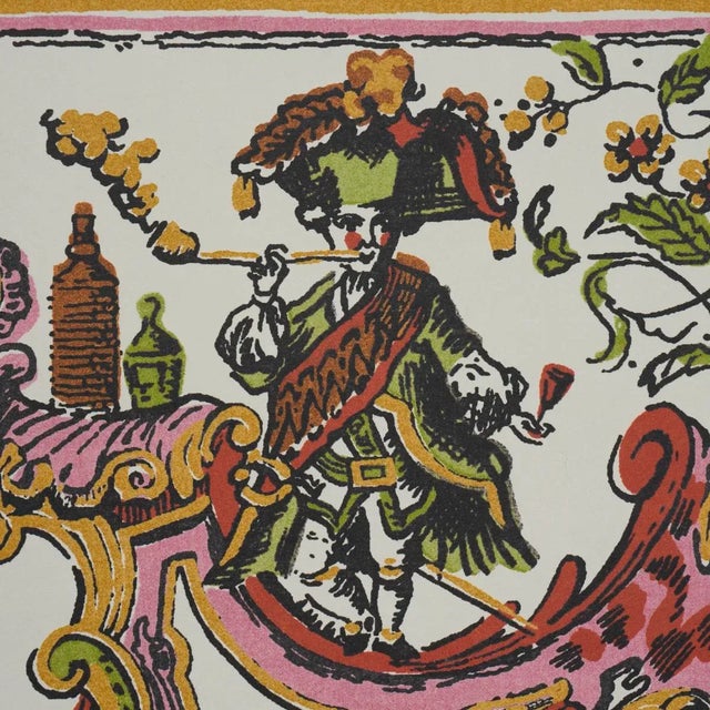 Schumacher SAMPLE - Schumacher x Backdrop Salud Wallpaper In Grotto Blue For Sale - Image 4 of 4