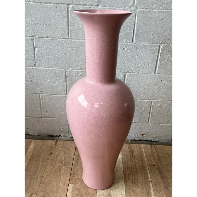 Contemporary Jaru Crackle Glaze Floor Vase, Ceramic, Post-Modern Style, Usa, 1980s For Sale - Image 3 of 7
