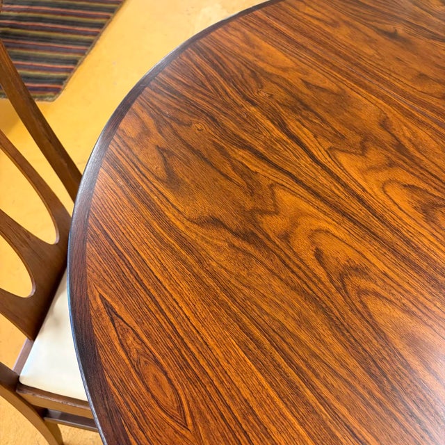Gudme Danish Small Round Rosewood Dining Table With Leaf For Sale - Image 14 of 16