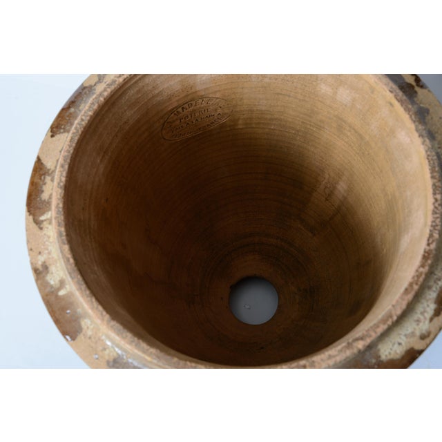 Antique French Glazed Terracotta Anduze Planters, Signed For Sale - Image 10 of 18