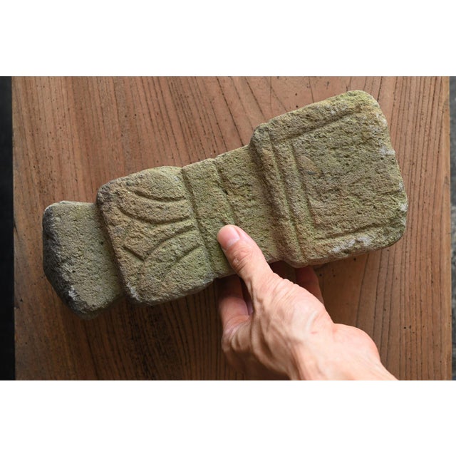 Antique Japanese Stone Pagoda Finial Fragment / Edo Period / Carved Lotus Base For Sale - Image 15 of 17
