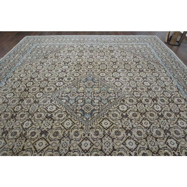 1970s Vintage Persian Handmade Wool Cotton Brown Area Rug For Sale - Image 11 of 11