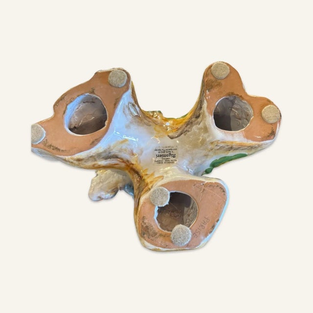 Scarlet 1980s Monumental Italian Majolica Macaw/Parrot by Rigattieri For Sale - Image 8 of 9