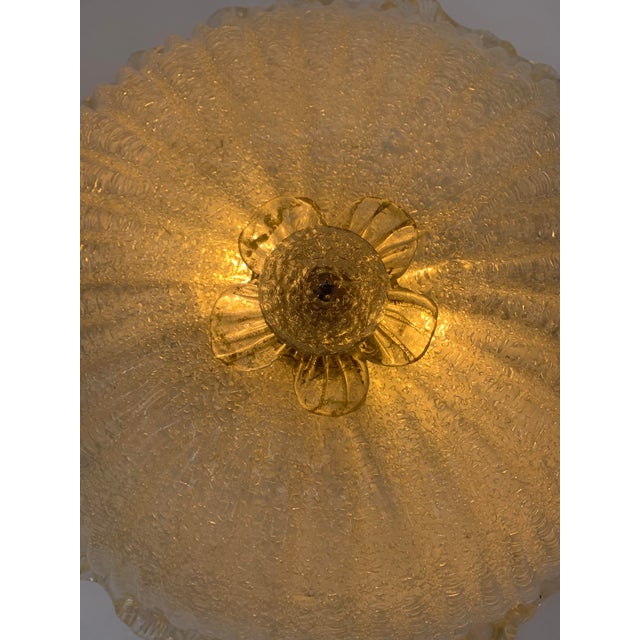 Murano Glass Ceiling Light attributed to Barovier with Gold, 1960s For Sale - Image 6 of 7
