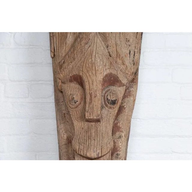 Wood Large Hand Carved Singa Singa Tribal Carving from the Batak People, Sumatra For Sale - Image 7 of 12