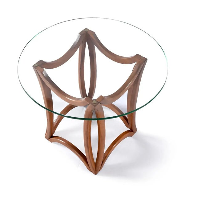 Adrian Pearsall Mid-Century Modern Sculptural Bentwood Pearsall Style Glass Top Pedestal Side Tables For Sale - Image 4 of 10