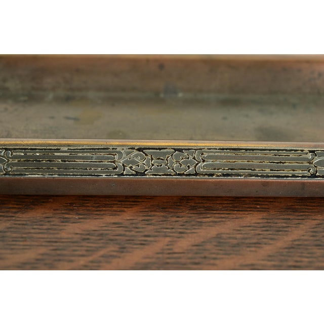 Heintz Arts & Crafts Sterling Silver on Bronze Pen Tray For Sale In South Bend - Image 6 of 10