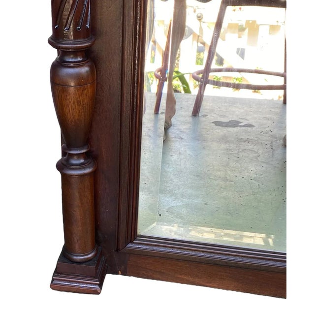 French Henri II Style Carved Walnut Overmantel Mirror, C. 1880 For Sale - Image 6 of 13