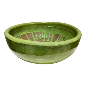 Mid-Century Mod Style Gainey Glazed Art Pottery Architectural Green Planter Pot