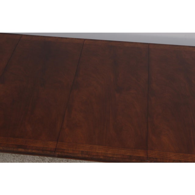 Henredon Mahogany Double Pedestal Inlaid Dining Table For Sale - Image 13 of 17