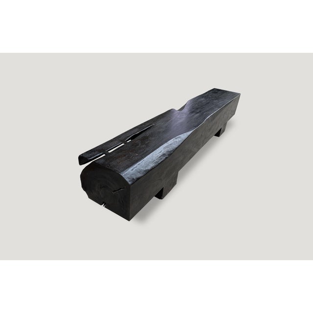 2010s Andrianna Shamaris Charred Log Bench For Sale - Image 5 of 18