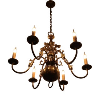 Antique Chandelier with Fish Motif For Sale