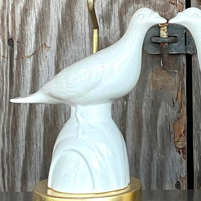 Vintage Late 20th Century Boho Love Bird Lamps - a Pair For Sale - Image 11 of 14