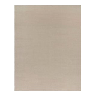 Rug & Kilim’s Oversized Contemporary Textural Solid Rug in Cream and White Tones - 14x18 For Sale