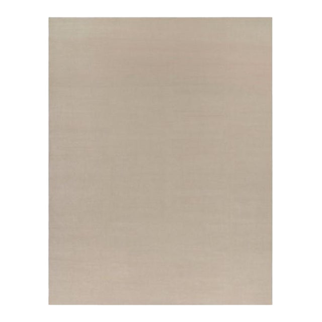 Rug & Kilim’s Oversized Contemporary Textural Solid Rug in Cream and White Tones - 14x18 For Sale