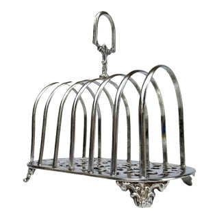 Vintage C.1890's-C.1910 English Victorian Era Silver-Plate Divided Toast Rack, And/Or Letter Holder For Sale