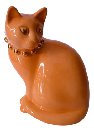 Pink Ceramic Cat from Longwy, 1970s