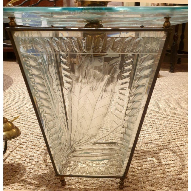 1950s 1950s Mid Century Modern Italian Green Glass Lantern For Sale - Image 5 of 9