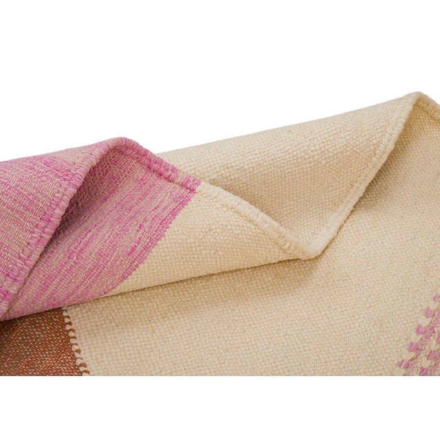 Textile Moroccan Flatweave Wool Rug by Azele Studio For Sale - Image 7 of 9