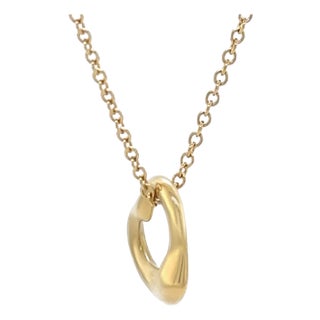 Tiffany & Co 18ct Yellow Gold Elsa Peretti Open Heart Pendant 3g For Sale