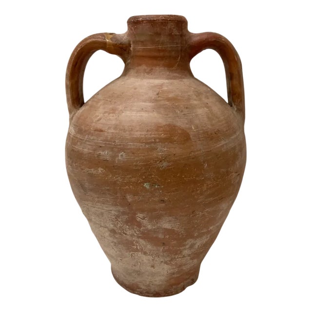 Vintage Beige Faience Vase For Sale