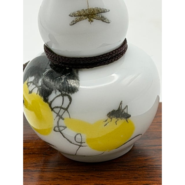 White Small Painted Porcelain Tube Shape Snuff Bottle For Sale - Image 8 of 10