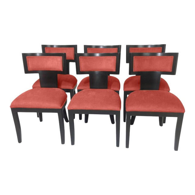 Modern Klismos Style Dining Chairs - Set of 6 For Sale