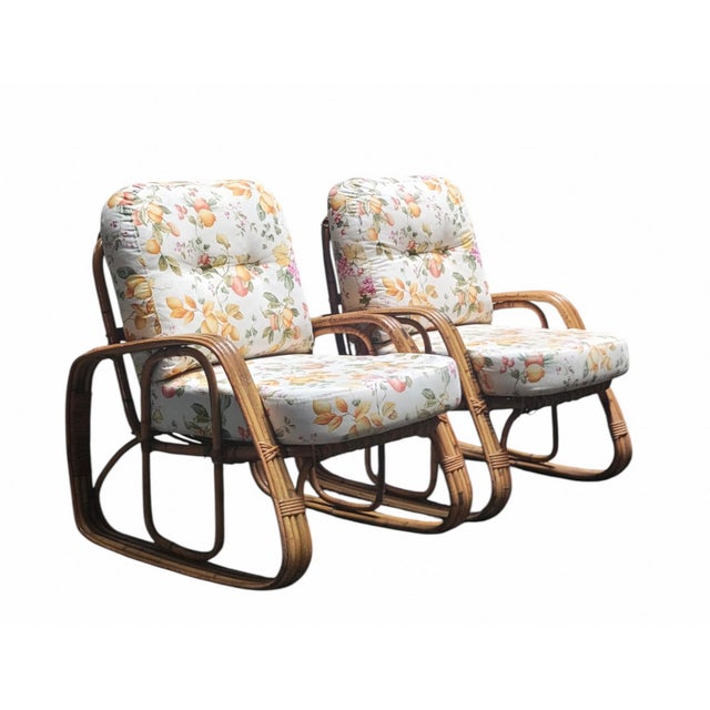 Brown Small Rattan and Curved Bamboo Sofa and Armchairs from Dal Vera, Italy, 1960s, Set of 3 For Sale - Image 8 of 11