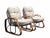 Brown Small Rattan and Curved Bamboo Sofa and Armchairs from Dal Vera, Italy, 1960s, Set of 3 For Sale - Image 8 of 11