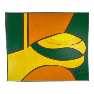 Mid Century Abstract Painting Allan Viana For Sale