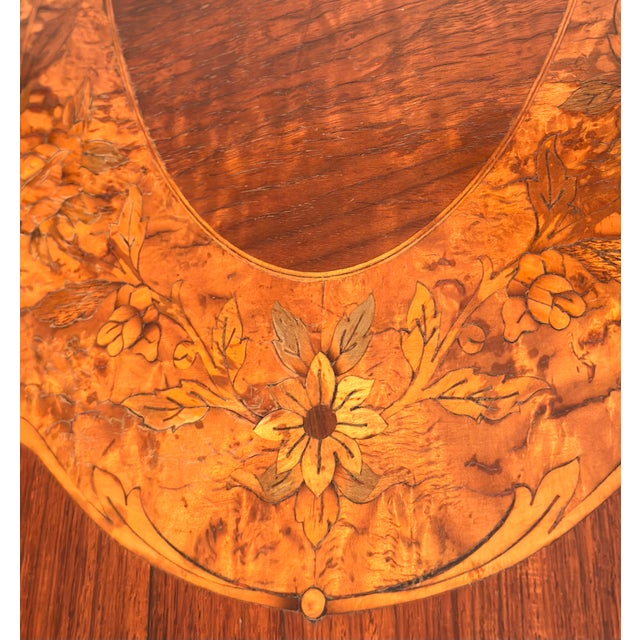 Wood Mid-20th Century Louis XV Style Burl Marquetry Coffee Table With Gilt Ormolu Mounts For Sale - Image 7 of 9