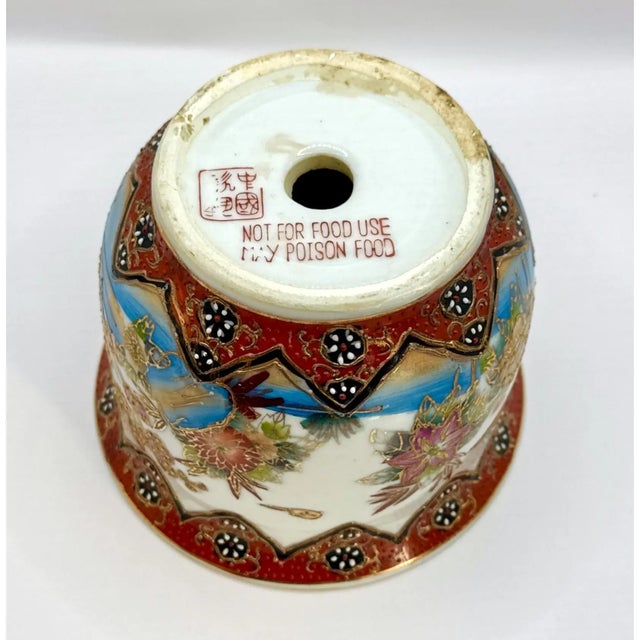 Ceramic 1970s Chinoiserie Planter With Birds, Flowers and Bamboo For Sale - Image 7 of 7