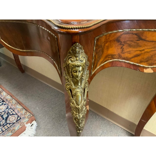 Brown Mid 20th Century Reproduction French Louis Console For Sale - Image 8 of 12