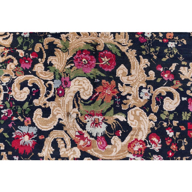 Rustic European 19th Century Karabagh Floral Design Handmade Wool Rug For Sale - Image 3 of 8