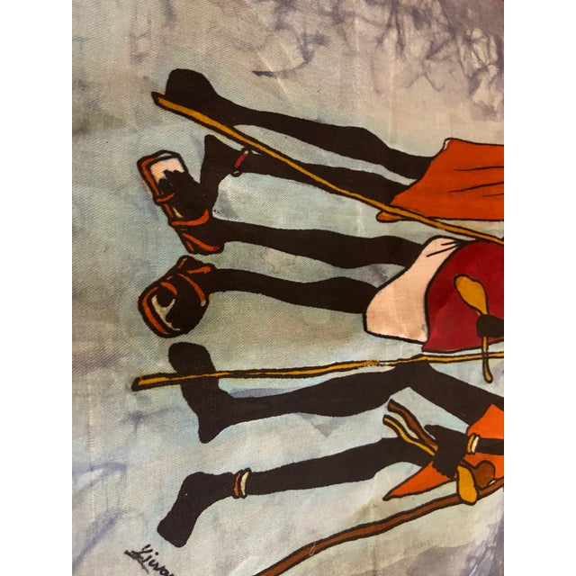 Vintage African Batik Textile Wall Hanging – Signed Kiwanuka – East African Figurative Art For Sale - Image 4 of 7