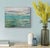 Many layers of acrylic paint and textural materials create the ethereal look of this original seascape. Accents of...