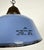 Industrial Blue Enamel and Cast Iron Pendant Light with Glass Cover, 1960s For Sale - Image 6 of 18