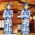 Chinese Blue & White Statuette of Emperor or Figure of Official in Dragon Robe For Sale - Image 10 of 10