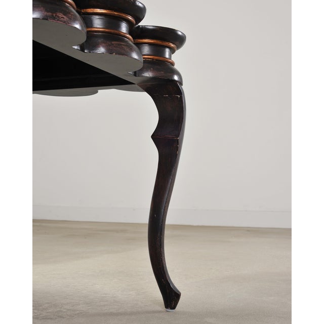 Rose Tarlow Style Chinoiserie Scalloped Lacquer Coffee Table For Sale - Image 16 of 18