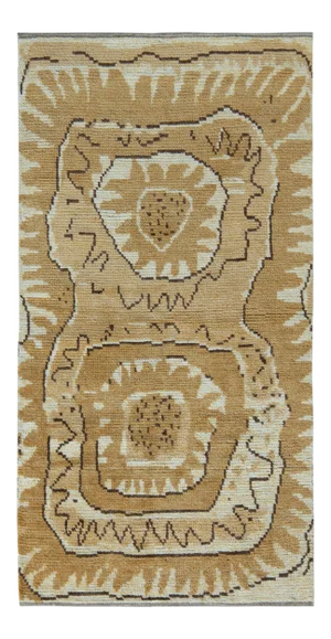 Rug & Kilim Scandinavian Art Deco Style Rug, Beige-Brown, 3x5