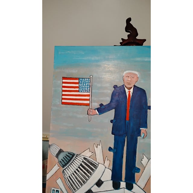 Original Lorenzo Scott Oil Painting "Donald Trump Done Torn the White House Down". For Sale - Image 10 of 13