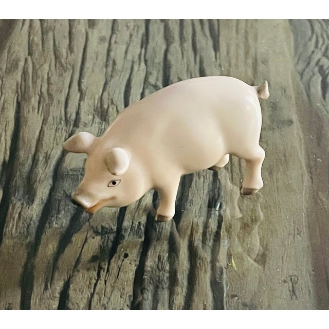 Lovely antique Herend porcelain Handpainted pig figurine. Collectible