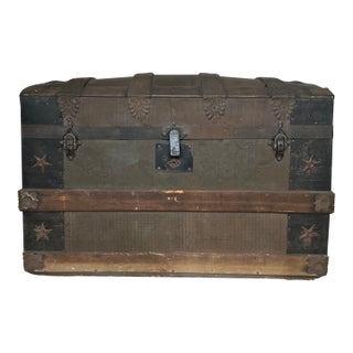 1970s Wooden Trunk With Detailed Interior Compartments For Sale