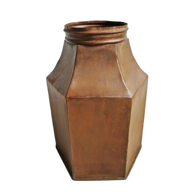 Mid 20th Century Vintage Iron Industrial Canister For Sale - Image 5 of 5