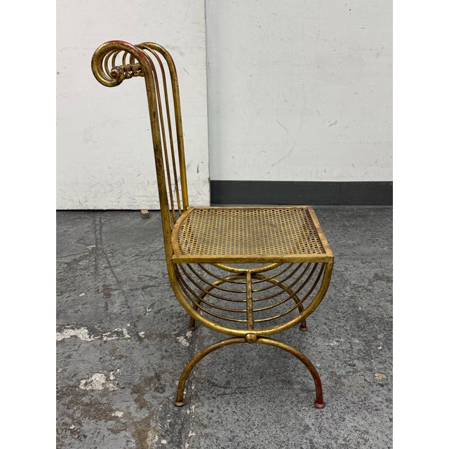 Metal S. Salvadori Attributed Italian Gilt Metal Chair, Circa 1960's For Sale - Image 7 of 12