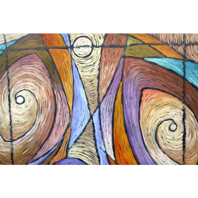 A captivating abstract pastel by contemporary artist Laura Pieper, featuring layered textures and a soothing palette of...