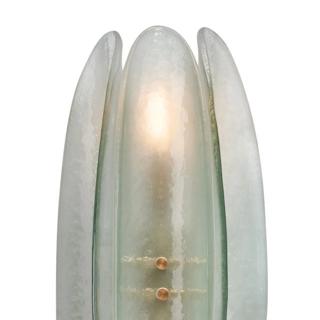 Paneled Aqua Murano Glass Sconces For Sale - Image 4 of 9