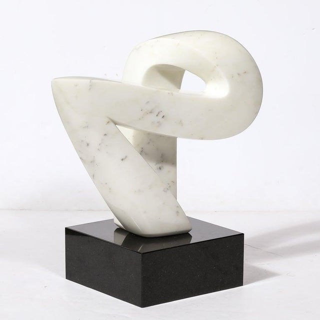 Mid-Century Modern Carrara Marble Abstract Sculpture For Sale - Image 4 of 11